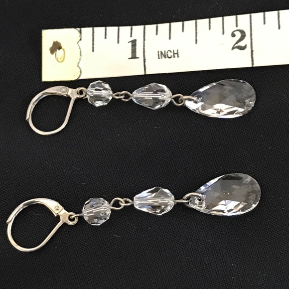 NADRI Crystal Drop Lever Back Earrings 2” - Picture 16 of 16